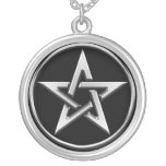Silver Pentagram 2 Personalized Necklace
