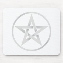 Silver Pentagram Pentacle Mouse Pad