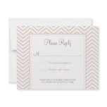 Silver Peony Chevron Print Wedding Response Card Invite