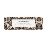 Silver Peony Vintage Damask Return Address Labels
