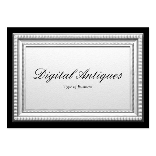Silver Picture Frame Business Card Template (front side)