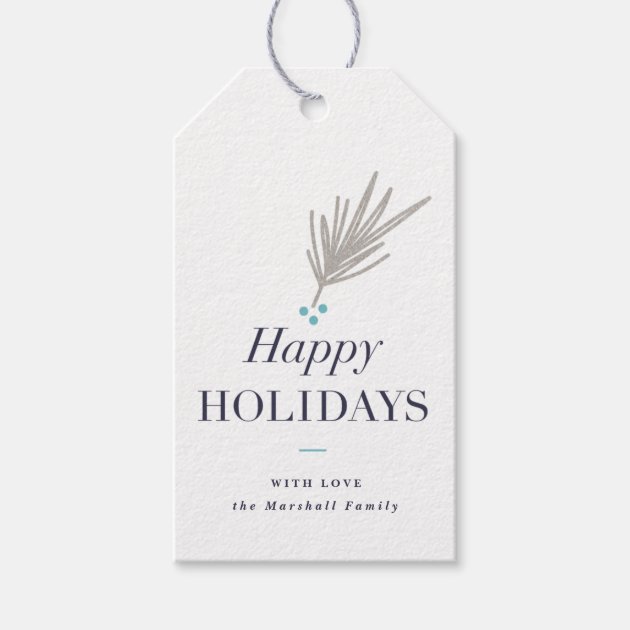 Silver pine branch | Gift tags Pack of gift tags