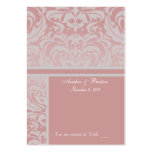 Silver & Pink Damask Table Placecard Business Card