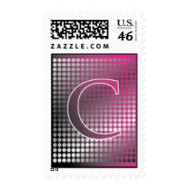 silver pink gradient C Monagram Postage stamps
