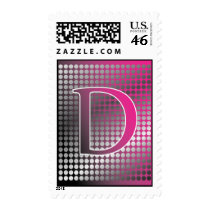 silver pink gradient D Monagram Postage stamps
