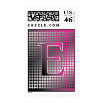 silver pink gradient E Monagram Postage stamps