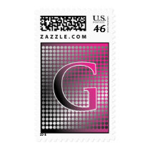 silver pink gradient G Monagram Postage stamps