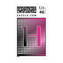 silver pink gradient H Monagram Postage stamps