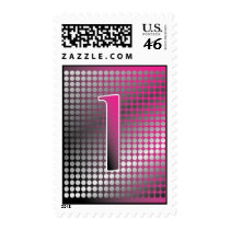 silver pink gradient I Monagram Postage stamps