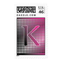 silver pink gradient K Monagram Postage stamps