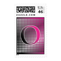 silver pink gradient O Monagram Postage stamps