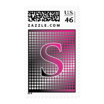 silver pink gradient S Monagram Postage stamps