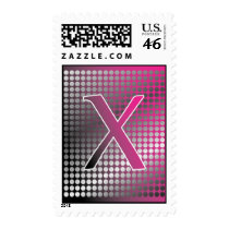 silver pink gradient X Monagram Postage stamps
