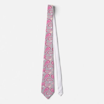 pink paisley tie. Silver Pink Paisley Tie by