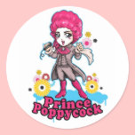 Silver & Pink Poppycock stickers