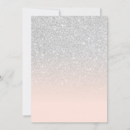 Silver Pink Sparkly Glitter Ombre Photo Sweet Invitation Zazzle