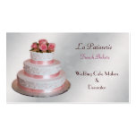 silver pink Wedding Cake makers business Cards business cards