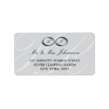 Silver Platinum Infinity Hand Clasp Wedding Labels