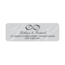 Silver Platinum Infinity Hand Clasp Wedding Labels