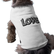 Silver Polkadot Love Dog T Shirt