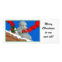 Silver Poodle Christmas Card Greeting Invite