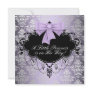 Silver Purple Black Princess Baby Girl Shower Personalized Announcement