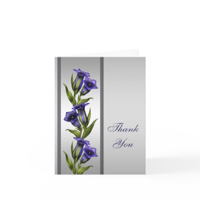 purple violet thank you cards 