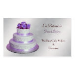 silver purple Wedding Cake makers business Cards business cards