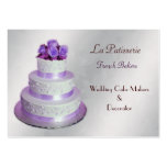 silver purple WeddingCake makers business Cards business cards