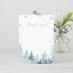 Silver Purple Winter Wonderland Thank You Card Zazzle