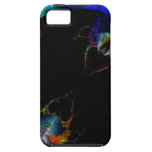 Silver Rainbow Hearts iPhone5 Black Background casemate cases