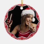 Silver Red Christmas Photo Ornament