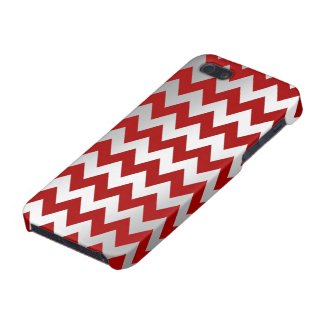 Silver Red Gradient Zigzag Chevron Pattern Cover For iPhone 5