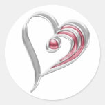 Silver Red Heart Sticker Sheets