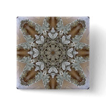 Silver Rhinestones Steampunk Mandala Pin