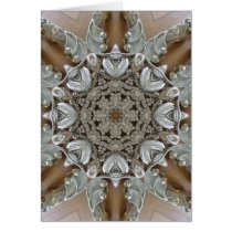Silver Rhinestones Steampunk Mandala Greeting Card