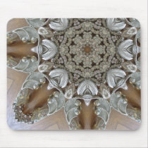 Silver Rhinestones Steampunk Mandala Mouse Pad