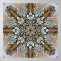 Silver Rhinestones Steampunk Mandala Poster