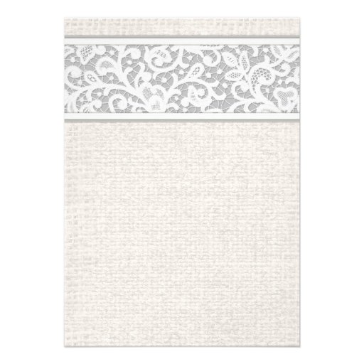 Silver Rustic Burlap Linen Bridal Shower Invites