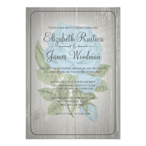 Silver Rustic Floral Wedding Invitations