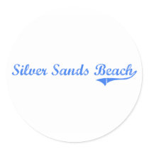 Silver Sands Beach Florida Classic Design Round Stickers