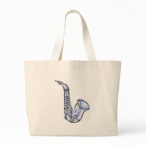 silver saxaphone tote bags