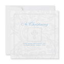 Silver Scroll Boy Christening Invitation invitation