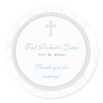 Silver Scroll Cross Address Label/Favor Sticker