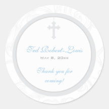 Silver Scroll Cross Address Label/Favor Sticker
