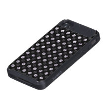Silver Sequin Dots Effect Dark Phone Cases Cases For iPhone 4