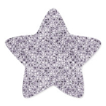 Silver Sequin Effect Star Sticker Sheets