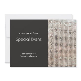 Silver Sequins Invitation Card