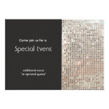 Silver Sequins Invitation Card