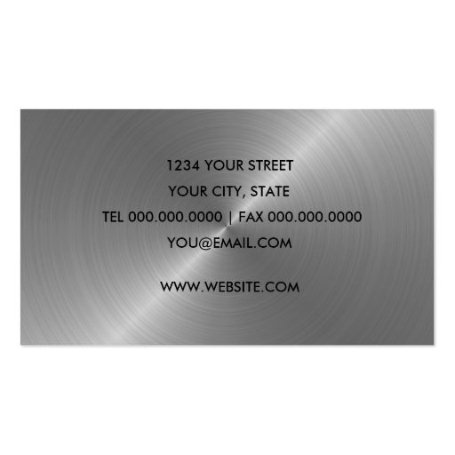 Silver Sheen Business Card (back side)
